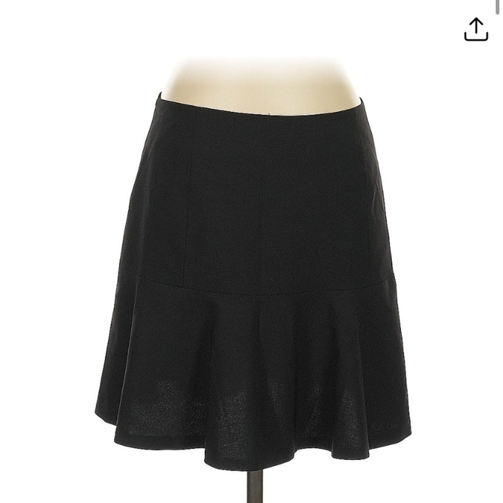 Theory Black Flared wool mini Skirt